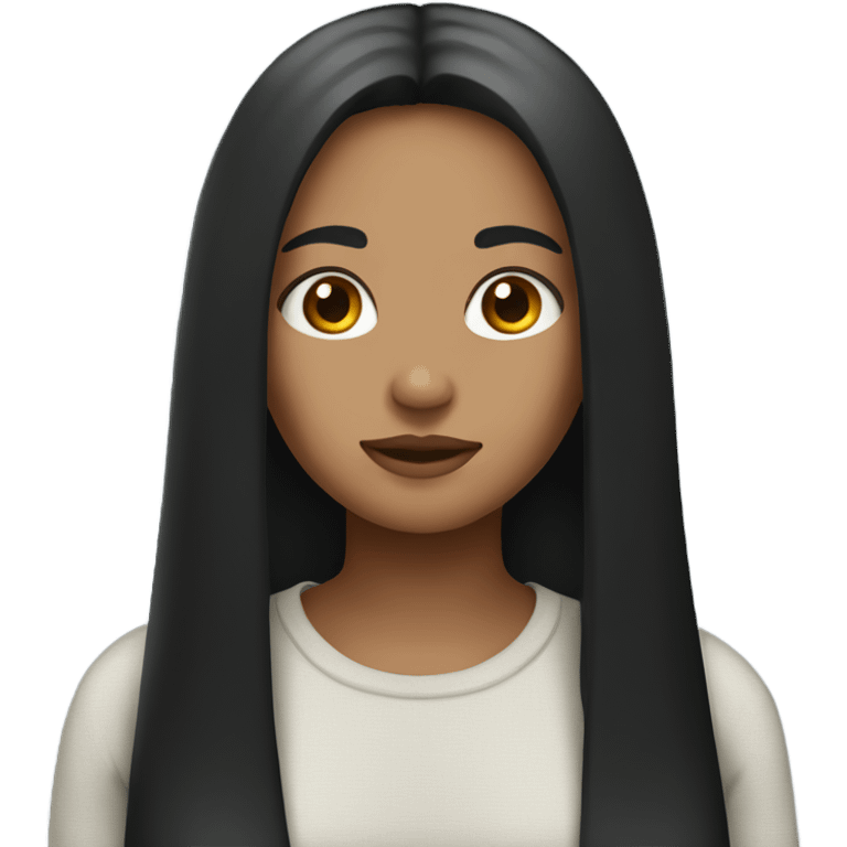 Girl with long black straight hair emoji