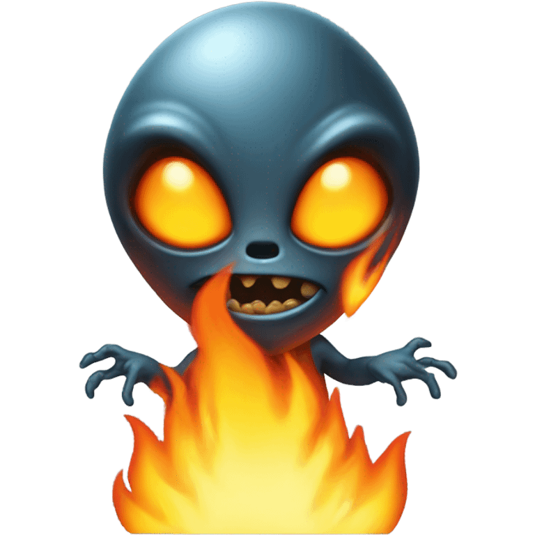 Alien on fire emoji