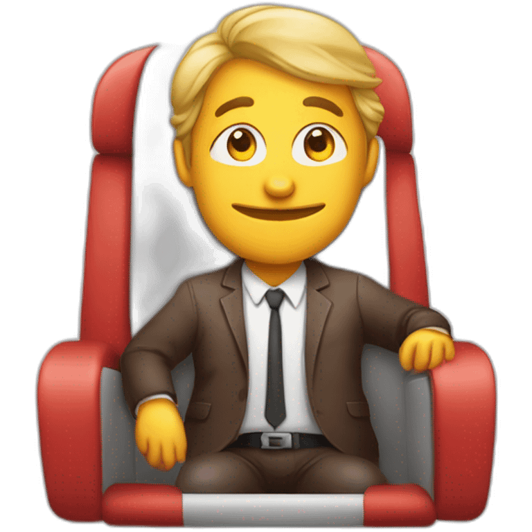 Eine Comicfigur die auf einem Flugzeug sitzt emoji