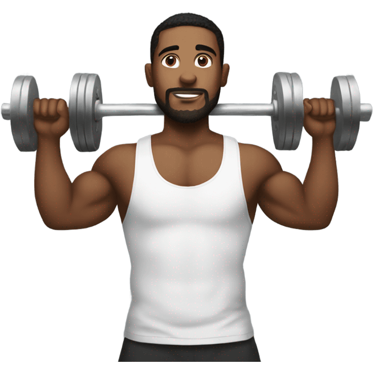 Man lifting weights in a tank top emoji