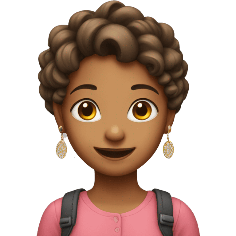 smiling girl with earrings emoji