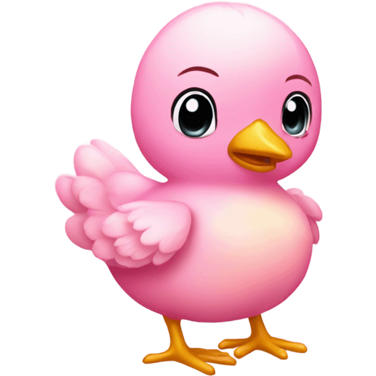 Rose pink baby chick with glitter  emoji