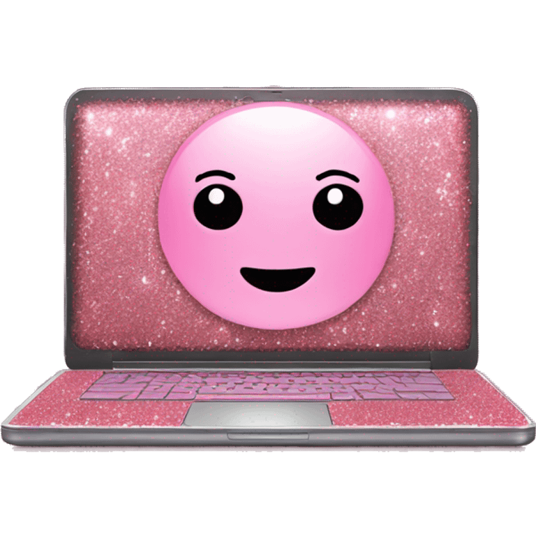 Pink glitter laptop emoji