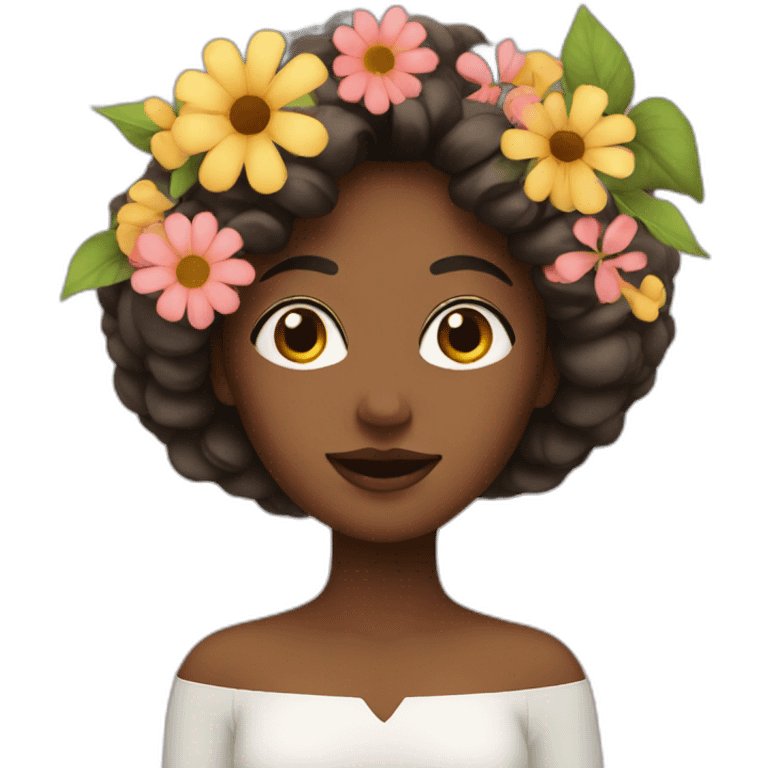 Woman and flowers emoji