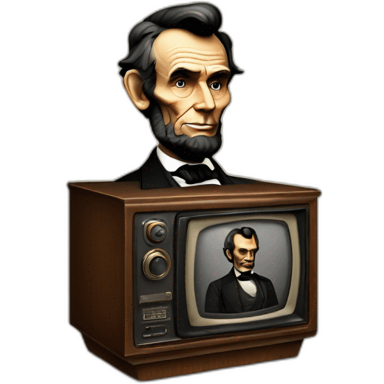 Abraham Lincoln on an old fashioned television emoji