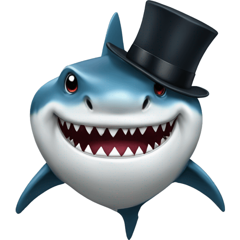 shark with tophat emoji