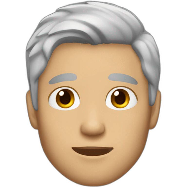 35 years old boy with grey hair tan light skin and brown eyes  emoji