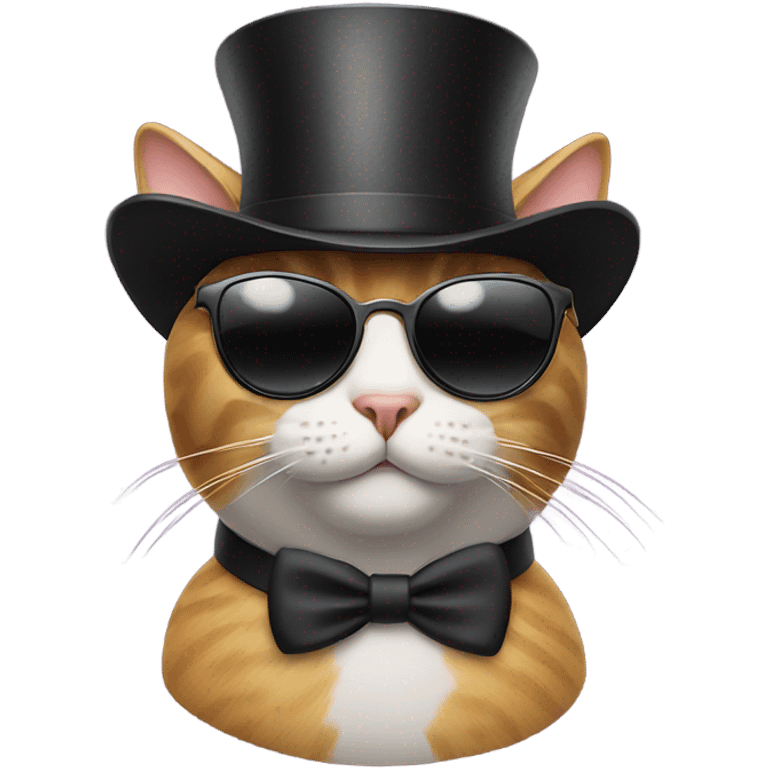 cat with top hat and sungla emoji