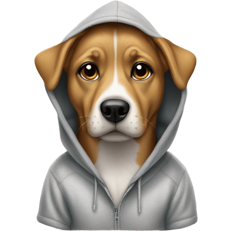 Dog wearing hoodie emoji