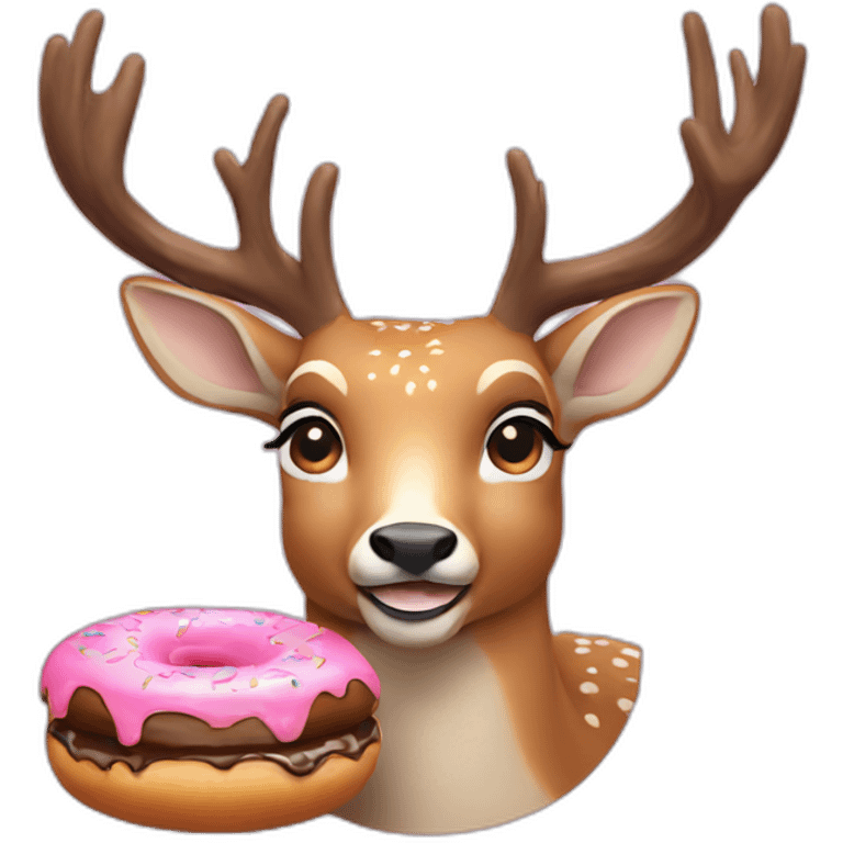 deer eating donuts emoji