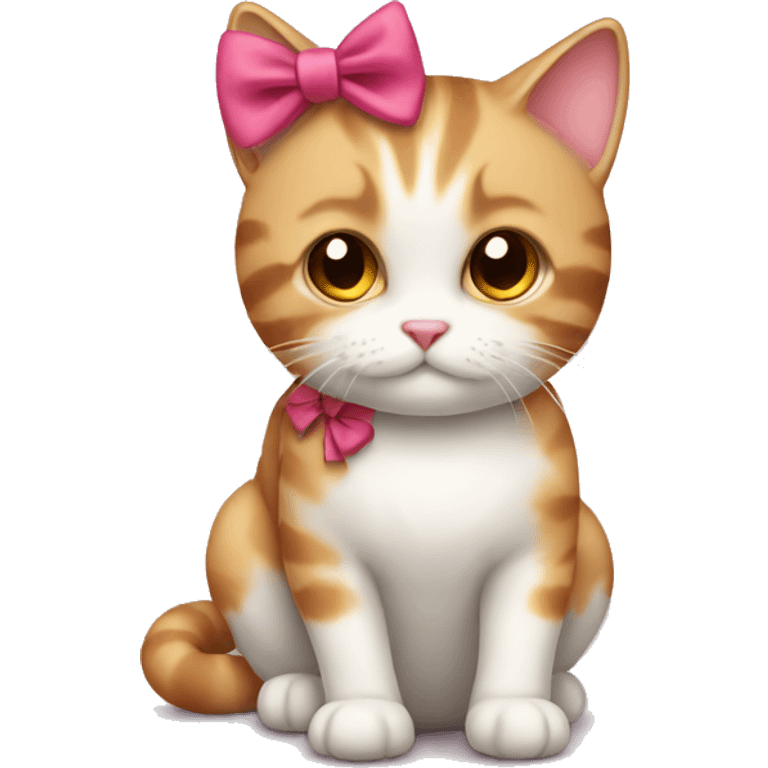 Cute cat with a bow emoji