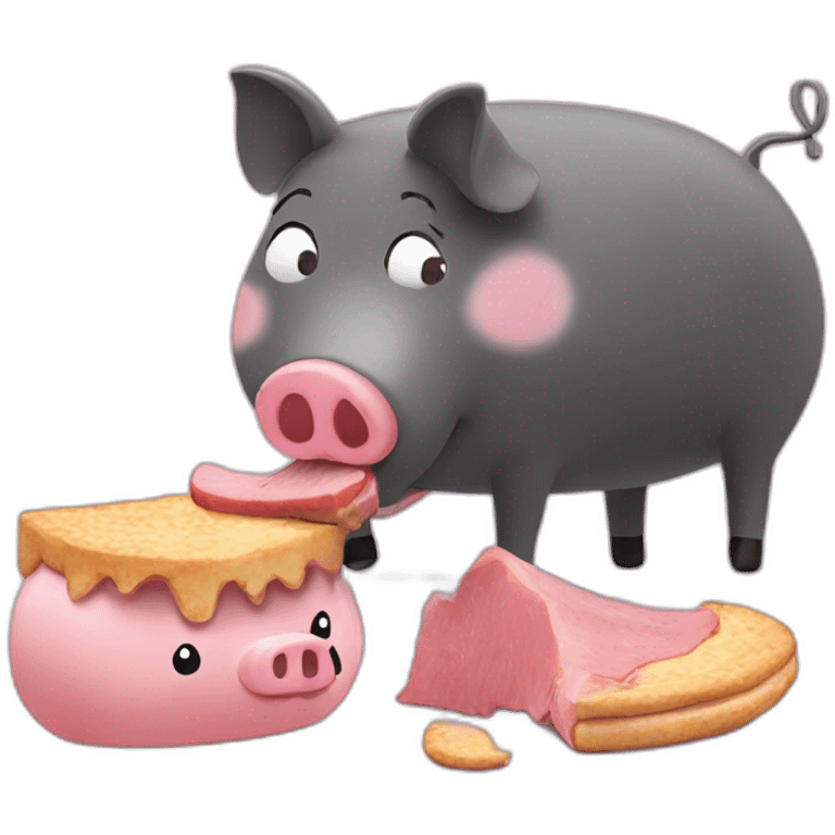 peppa pig eating pig emoji