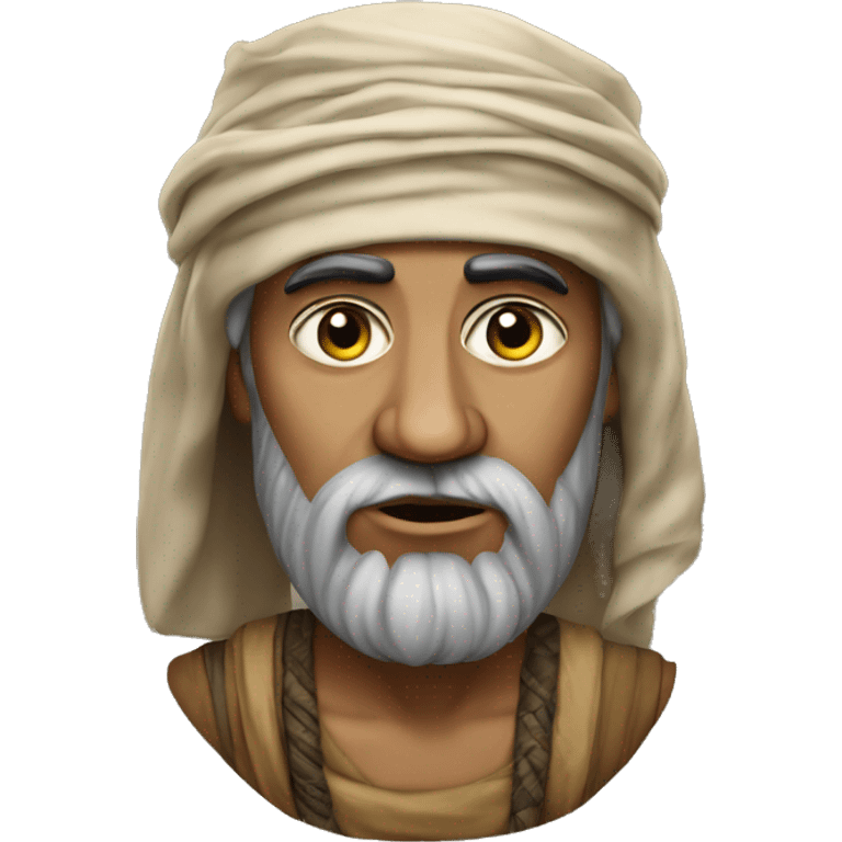 Mesopotamian inhabitant serious, photorealistic emoji