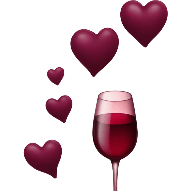 Wine color heart  emoji