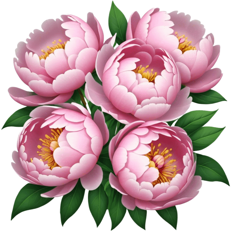 bouquet of light pink peony flowers  emoji