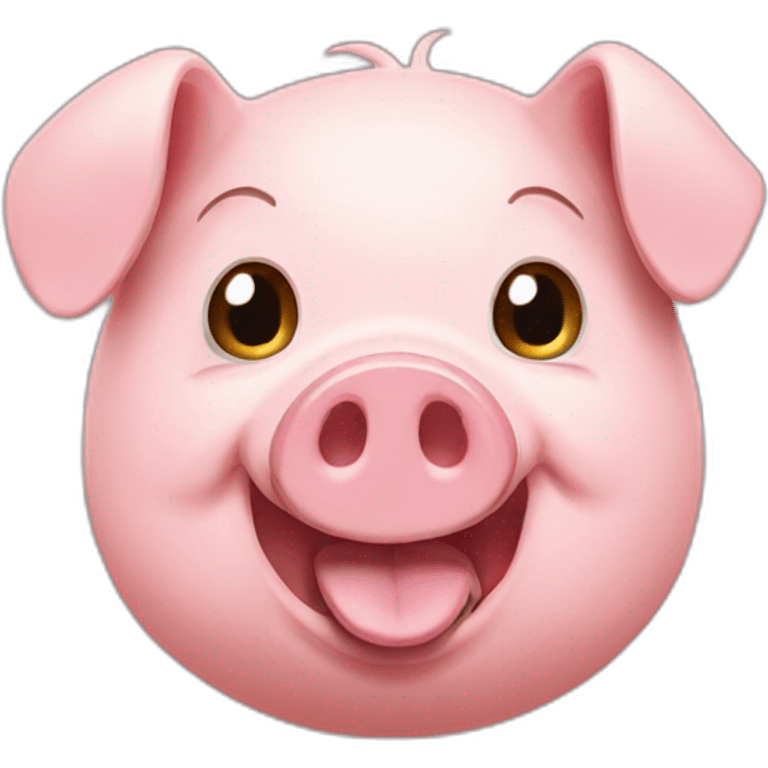 Pig making call with a mobile phone emoji