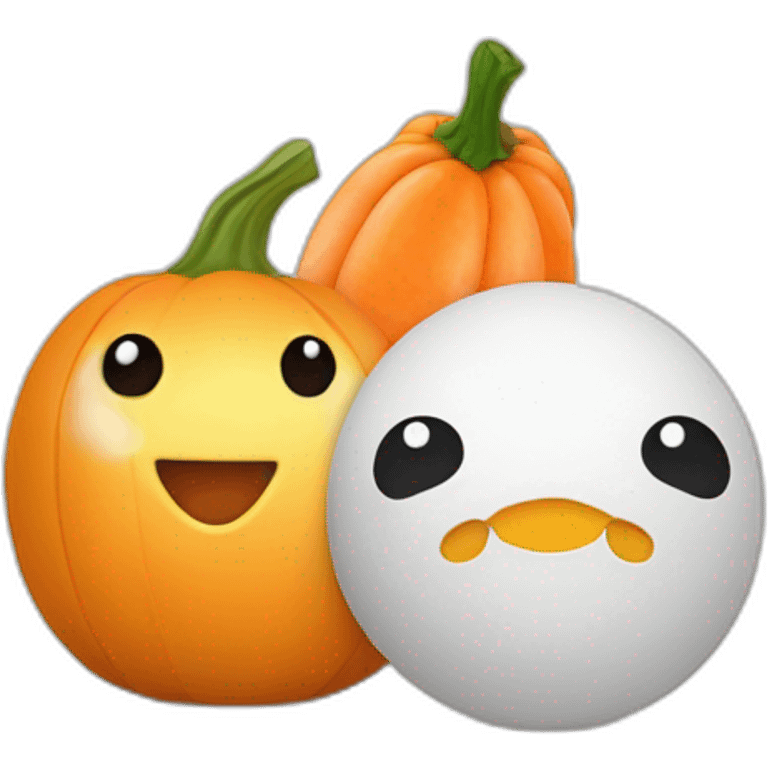 Citrouille,pingouin,oeuf et poisson emoji