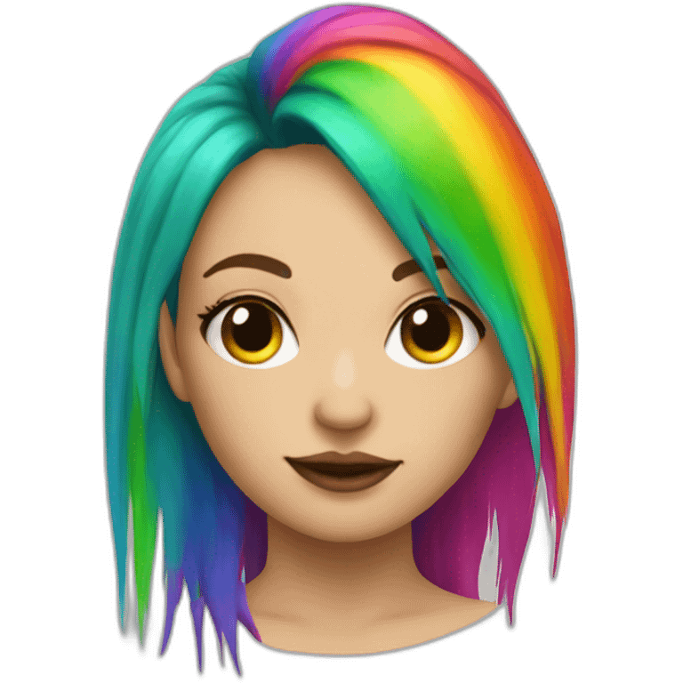 Rainbow hair punk girl emoji