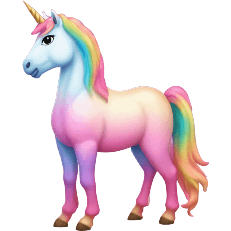 Pink rainbow ombre full body majestic unicorn with glitter  emoji