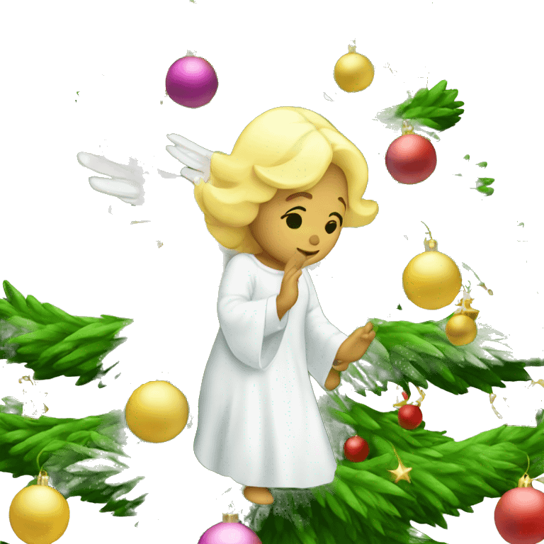 Christmas tree with angel emoji