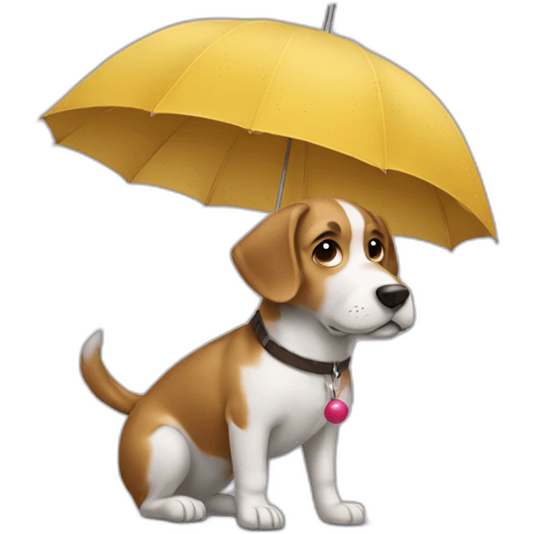 a dog with an umbrella emoji