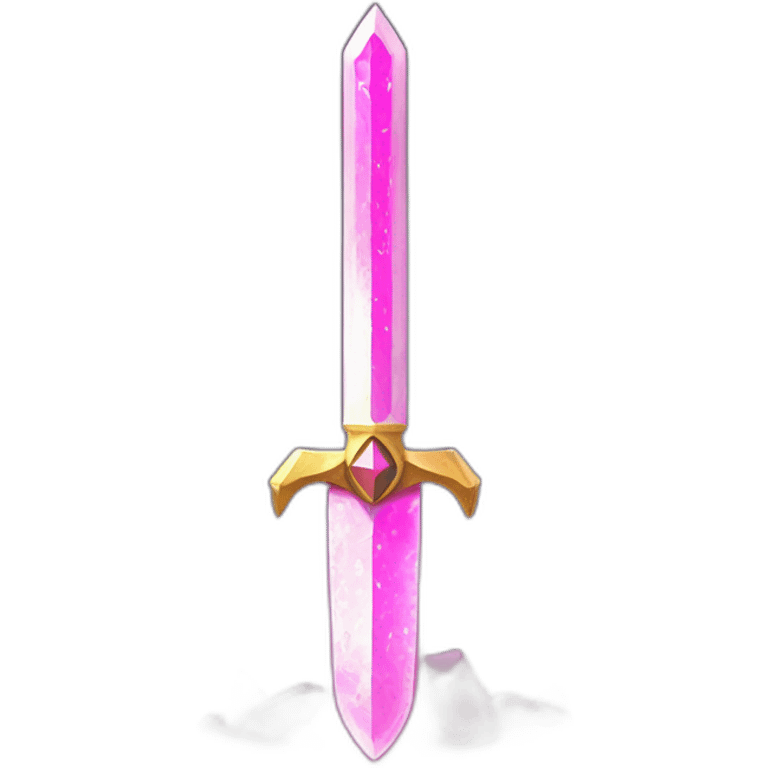 Zelda triforce glowing pink sword in stone emoji