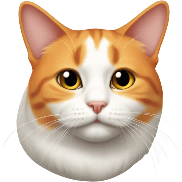 orange and white cat a little fat emoji