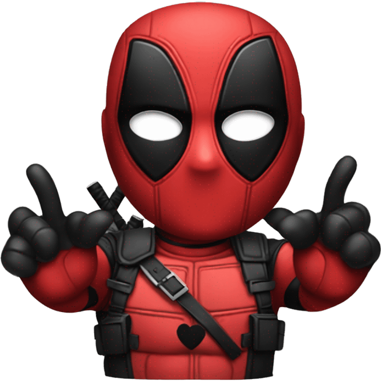 deadpool with heart hands emoji