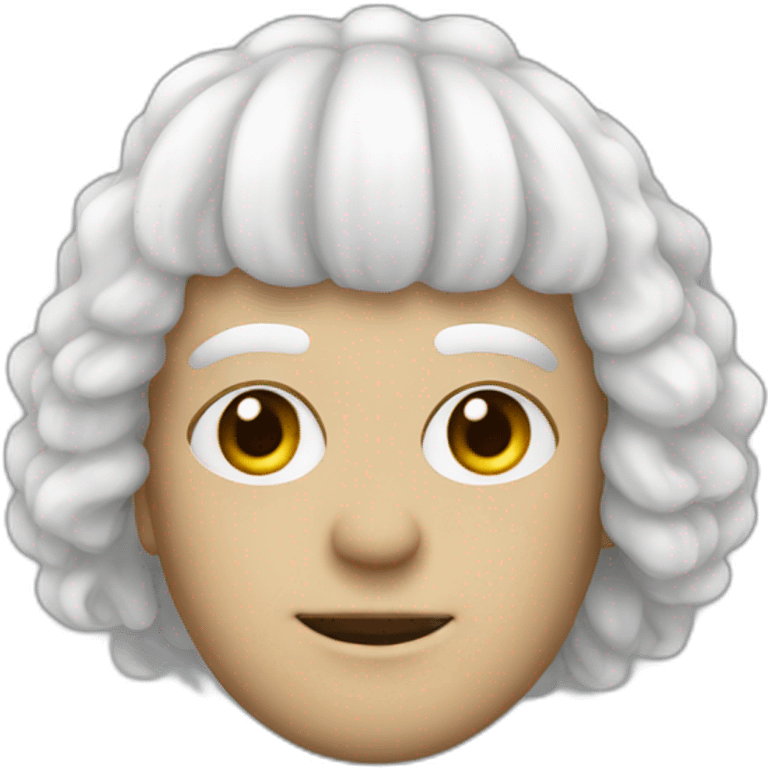 judge with white long curly wig emoji