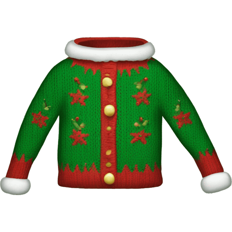 red and green christmas sweater emoji