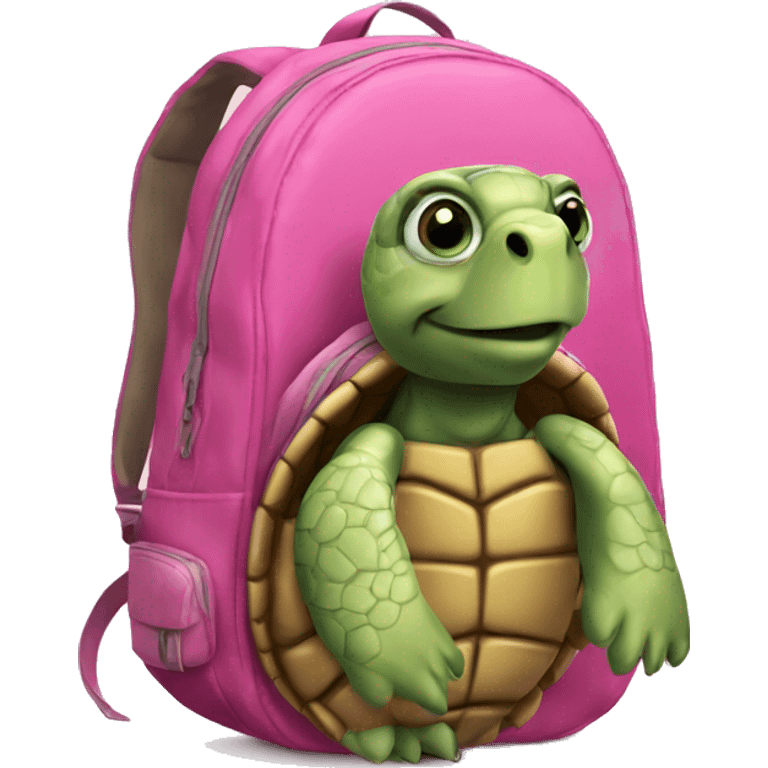 turtle with pink backpack emoji