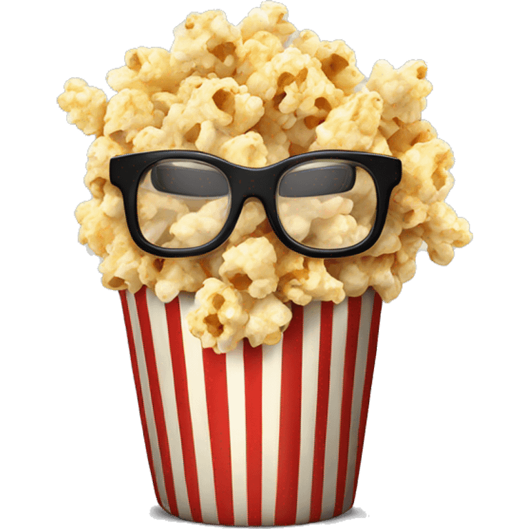 pop corn in black glasses emoji