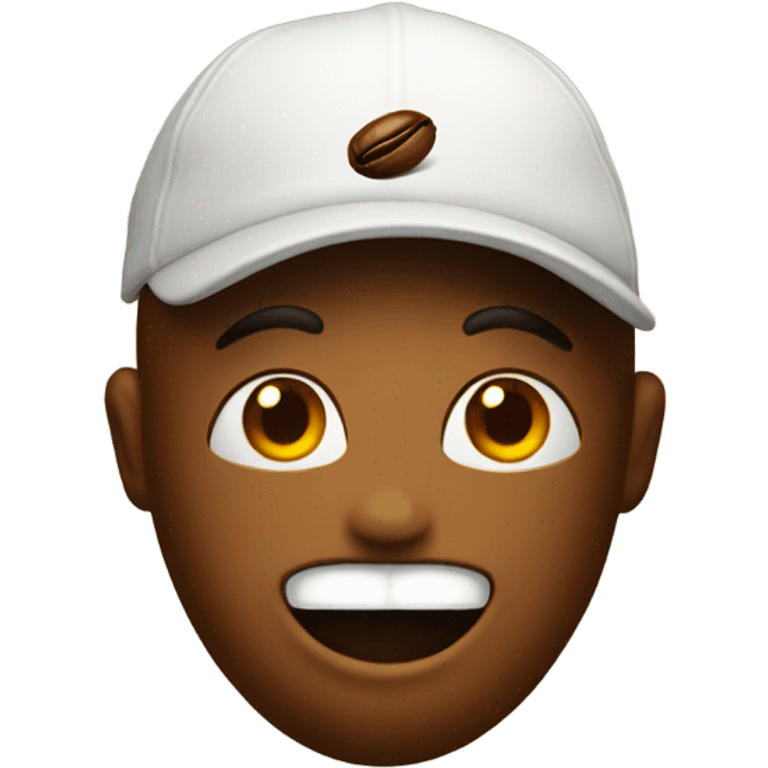 Coffee bean with a face wearing a MAGA cap emoji