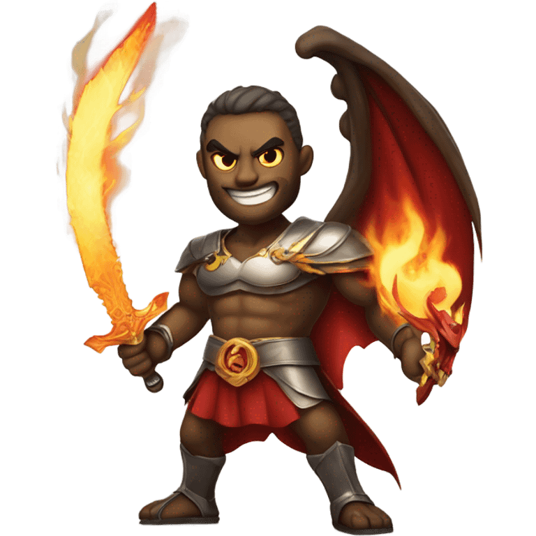 Lucifer(devil) with a flaming sword emoji