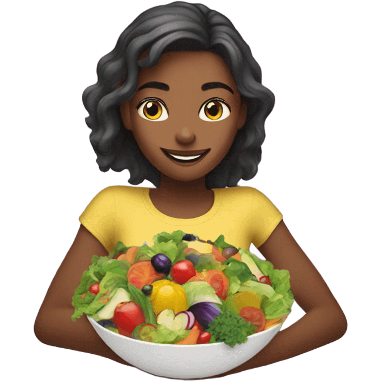 A girl eating healthy  emoji