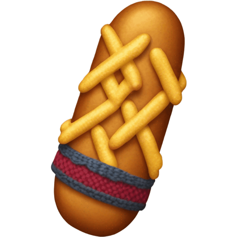 Corndog with a wool sweater emoji