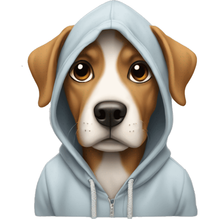 Dog wearing a hoodie emoji