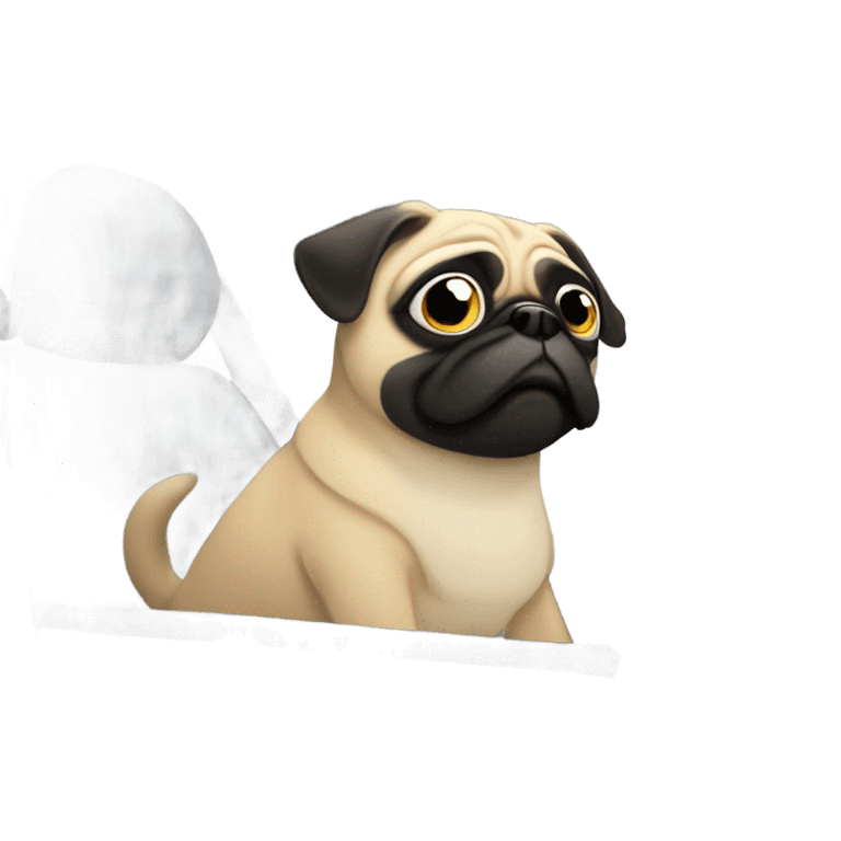 Pug in a Hyundai Kona car  emoji