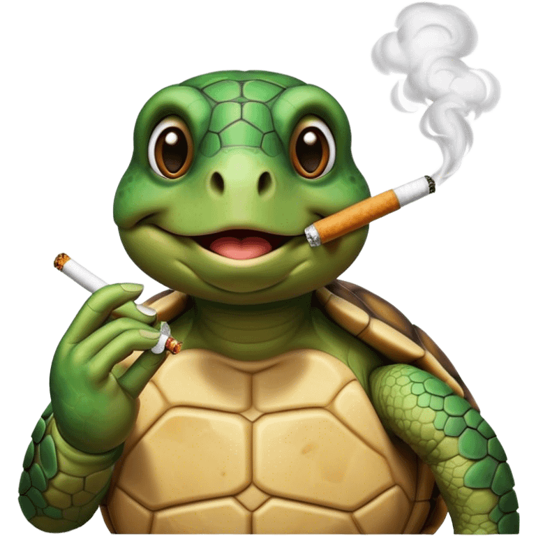 A turtle smoking a cigarette emoji