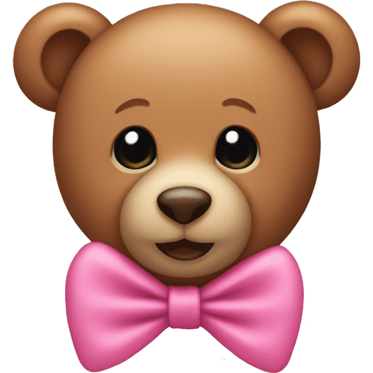 teddy bear with pink bow in ear  emoji