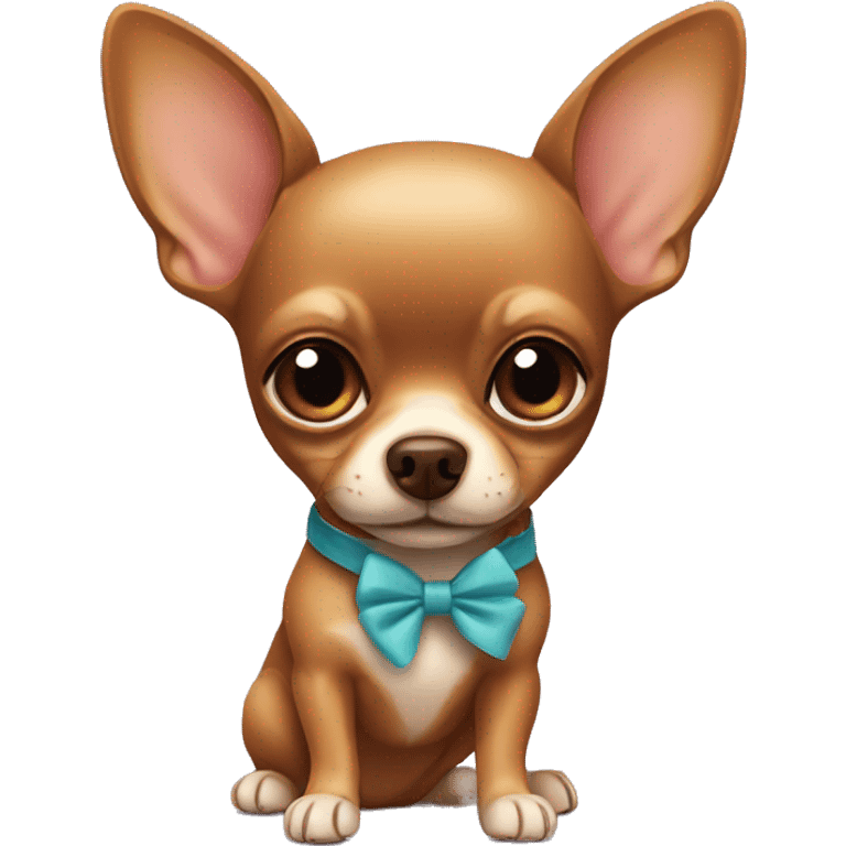 Brown chihuahua with a bow  emoji