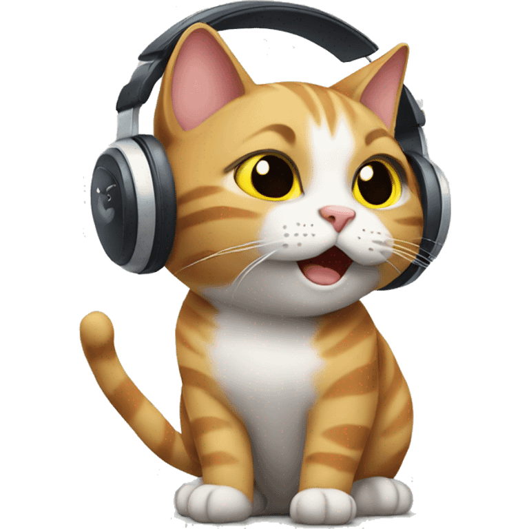 cat listening to song
 emoji