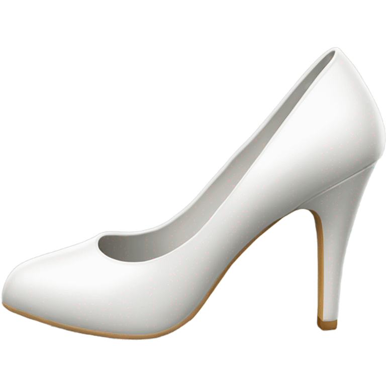 white latex mid heel shoe direct back view emoji