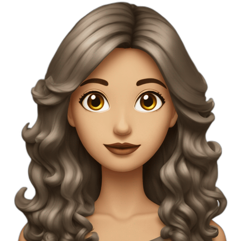 Mujer cabello largo negro ojos color café con delntal trabajando resina epoxica emoji