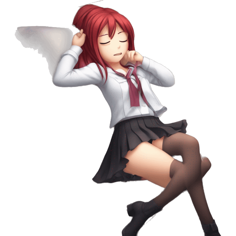 full body short skirt tights sleeping Rias Gremory anime style art emoji