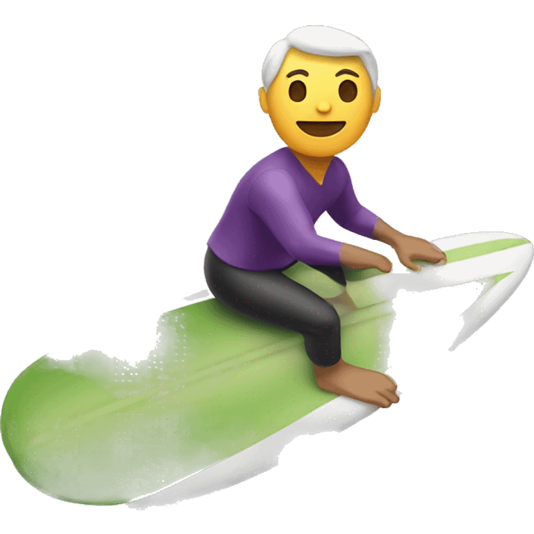 Man surfing egg plant emoji