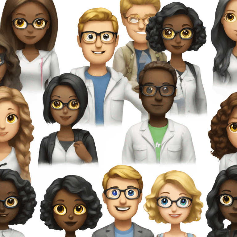 White nerdy man with black girlfriends  emoji