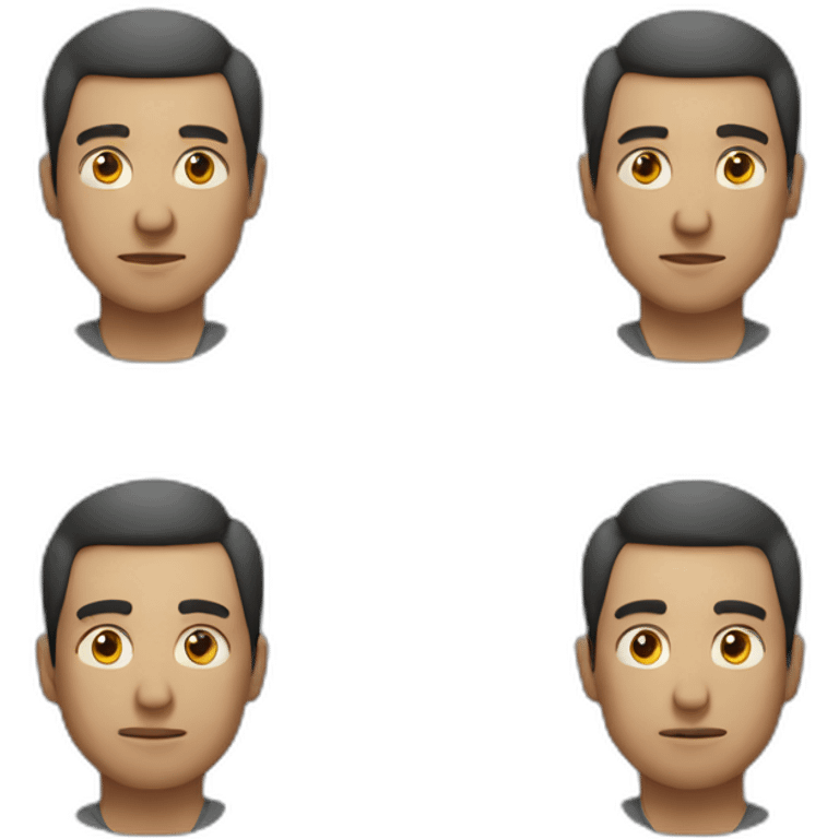 man with eyes far away from each other emoji