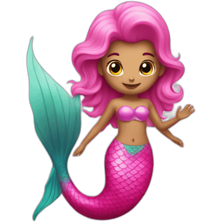 mermaid in pink fin emoji