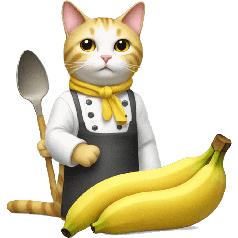 Banana cat cooking emoji